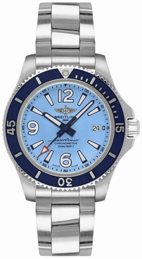 Breitling Superocean 36 Women's Blue Watch A17316D81C1A1