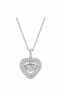 Fluttering Diamond Heart Pendant on White Gold P21958W