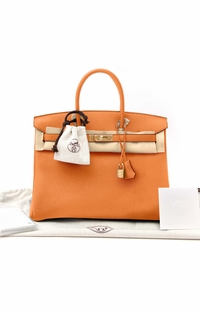 Hermes Birkin Bag 35 Togo Orange Women's Handbag