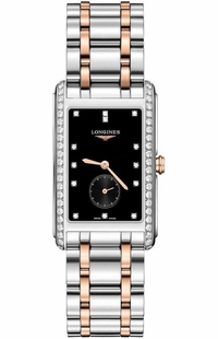 Longines DolceVita Black Dial Two-tone Diamond Men's Watch L5.755.5.59.7