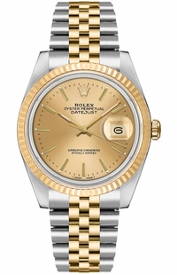 Rolex Datejust 36 Champagne Dial Unisex Watch 16233