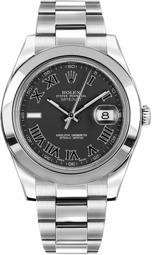 Rolex Datejust II 41 Dark Grey Dial Oyster Steel Men's Watch 116300-0006