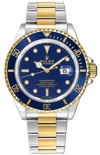 Rolex Submariner Date Blue Dial Men's Watch 16613LB