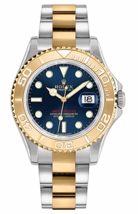 Rolex Yacht-Master 35 Blue Dial Steel & Gold Watch 168623