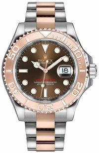 Rolex Yacht-Master 40 Chocolate Dial Rose Gold & Steel Watch 116621-0001