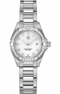 Tag Heuer Aquaracer Ladies Watch White Pearl & Diamond WAY1414.BA0920