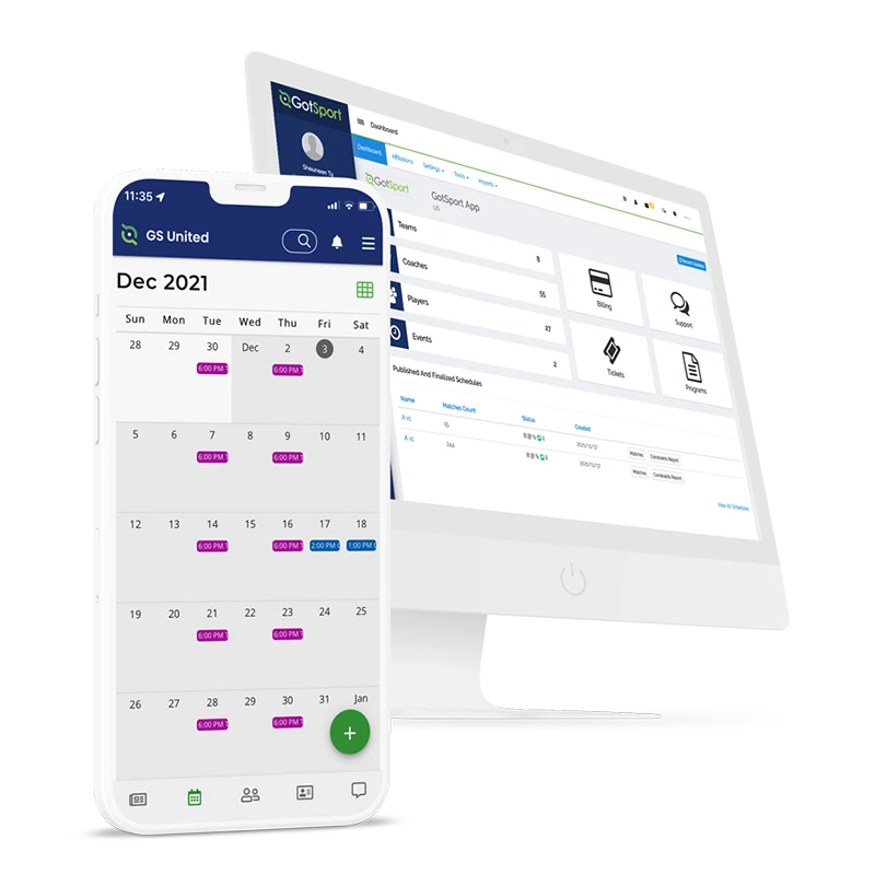Integrated with GotSport to pull in data
