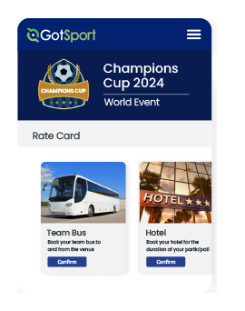Online booking portal for events to sell services