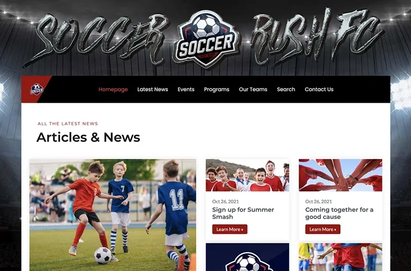 Soccer website builder
