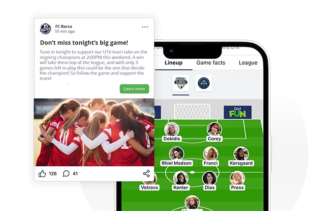 Team line ups and news