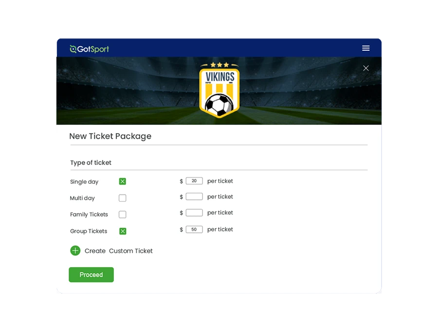 Multiple ticketing categories